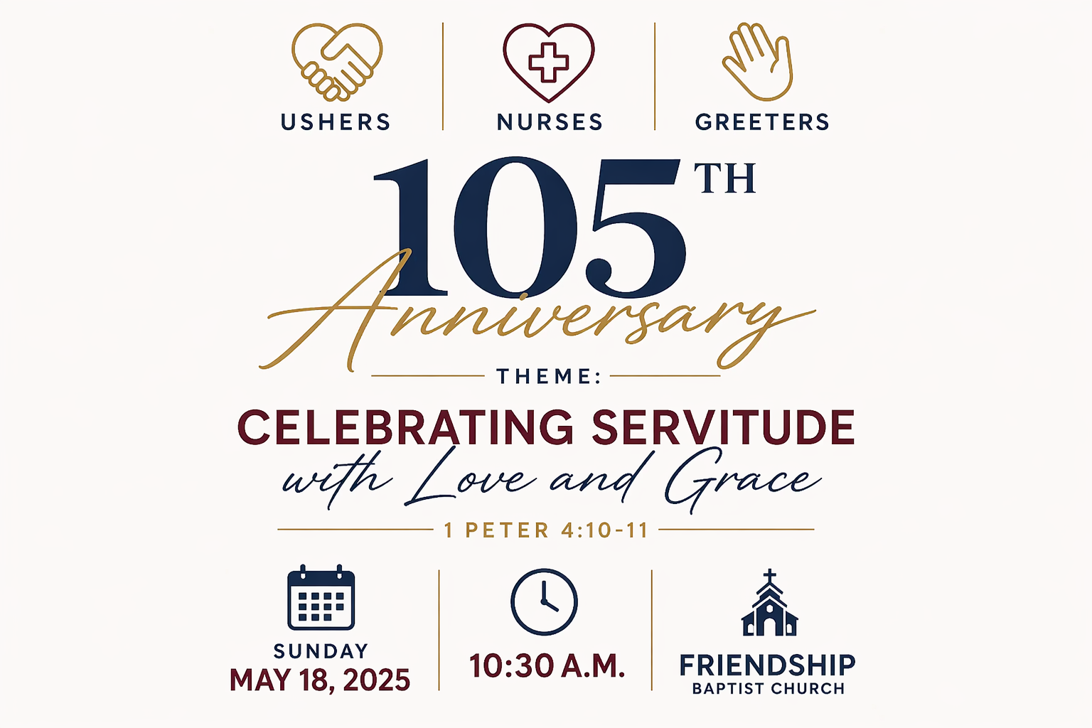 Ushers nurses greeters 105 anniversary