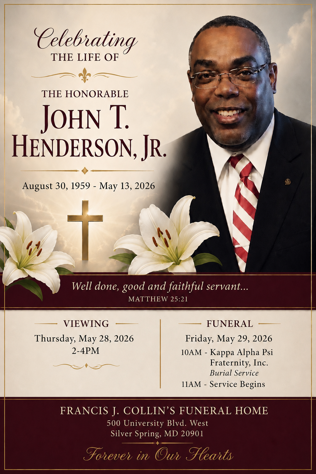 John Henderson Jr Life's service